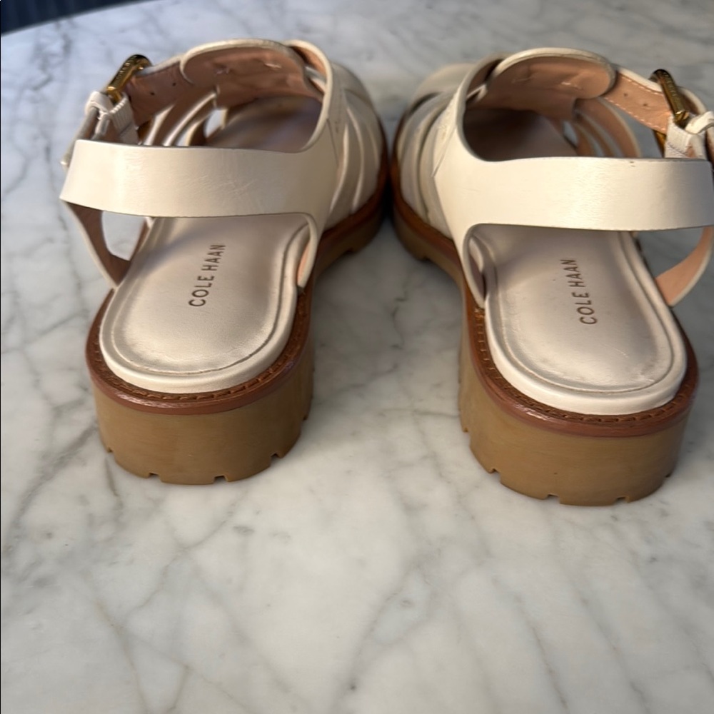 Cole Haan Women's White Leather Sandals - Picture 3 of 6